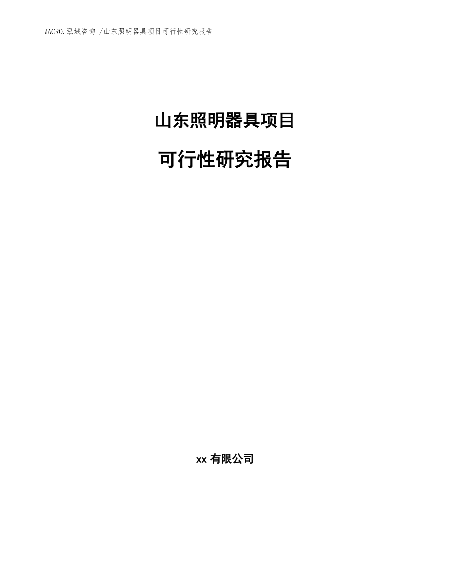 山东照明器具项目可行性研究报告(参考范文)